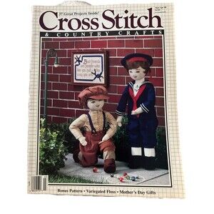 Cross Stitch & Country Crafts Magazine March April 1988 Boy Dolls Easter Bunnies